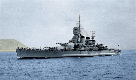 Battleship Vittorio Veneto Of The Italian Royal Navy Littorio Class 45000 Tons Conducting