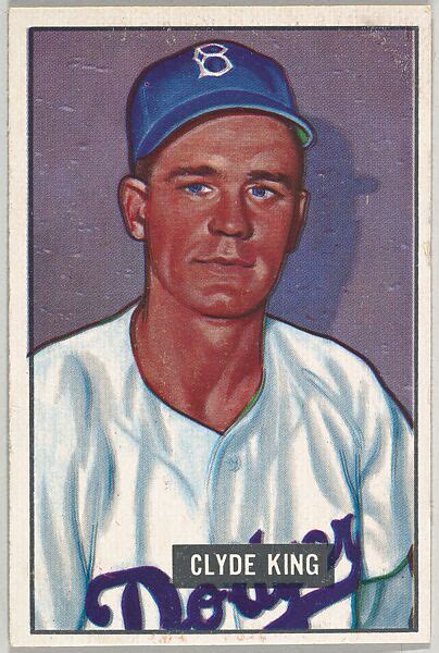 Issued By Bowman Gum Company Clyde King Pitcher Brooklyn Dodgers