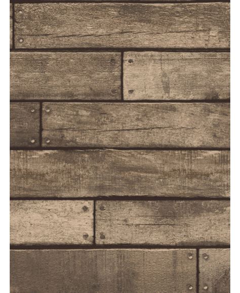 Brown Wooden Plank Effect Wallpaper Fine Decor