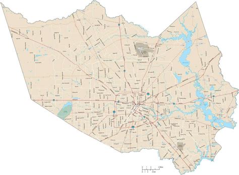 Harris County Map Adobe Illustrator Vector Format Map Resources