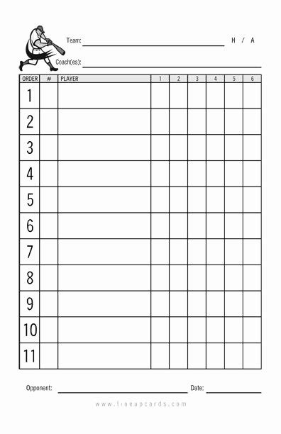 30 Baseball Lineup Card Excel Example Document Template