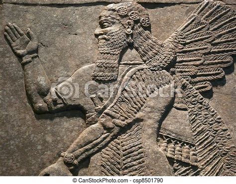 Ancient Assyrian Wall Carvings Of A Man Canstock