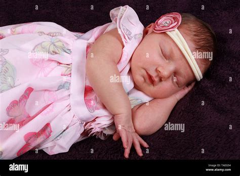 10 Day Old Baby Girl Sleeping Stock Photo Alamy