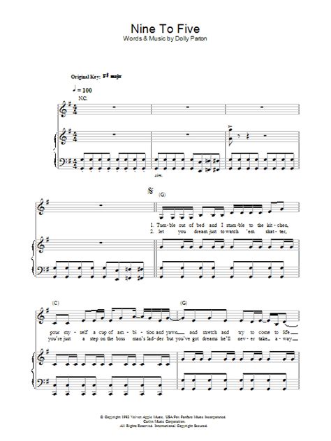 Download Dolly Parton Nine To Five Sheet Music And Pdf Chords 4 Page