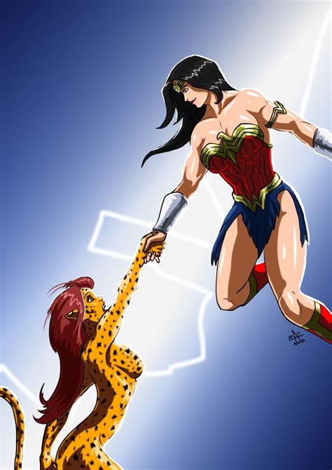 Wonder Woman And Cheetah Not Letting Go By Adamantis Deviantart Com