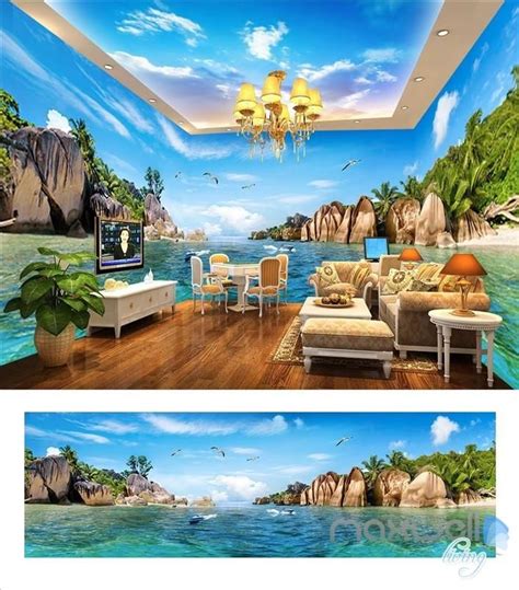 Hawaii Sea View Theme Space Entire Room Wallpaper Wall Mural Decal
