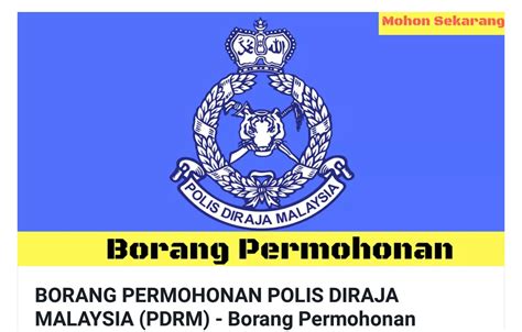 Full time, part time, internship. JAWATAN KOSONG KERAJAAN - POLIS DIRQJA MALAYSIA (PDRM ...