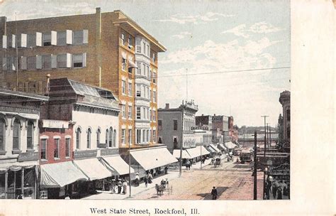 Rockford Illinois West State Street Antique Postcard J25000 Mary L
