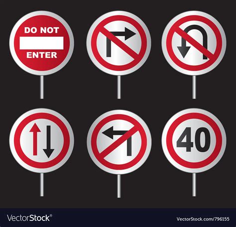 Traffic Directional Signs Royalty Free Vector Image