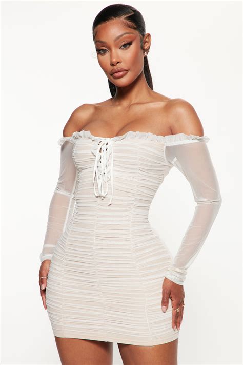 Maura Mesh Dress White Fashion Nova Dresses Fashion Nova