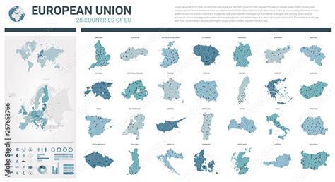 Naklejka Kraje Unii Europejskiej Mapa Polityczna Na Wymiar My XXX Hot