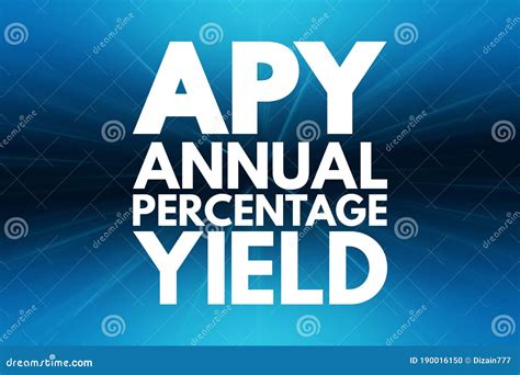 Apy Annual Percentage Yield Acronym Business Concept Background Stock Illustration