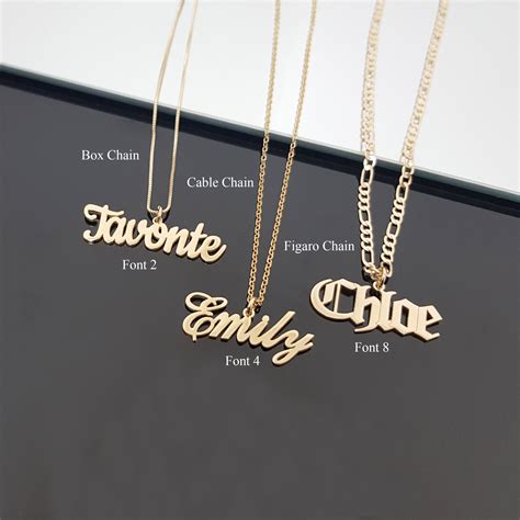 Personalized Name Necklace Any Nameword 15 Font Styles Etsy