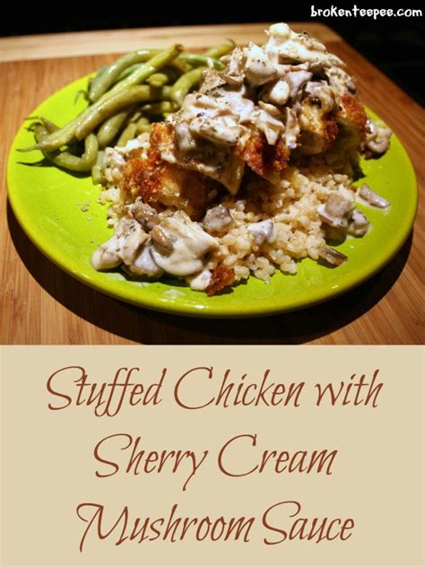 Ceefadeto view this recipe and more: Stuffed Chicken with Sherry Cream Mushroom Sauce