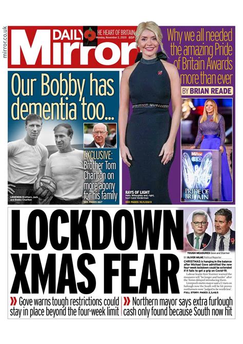 Daily Mirror Front Page 2nd Of November 2020 Tomorrows Papers Today