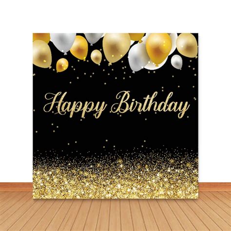 Happy 40th 50th Birthday Photo Backdrop Gold Glitter Dots Etsy