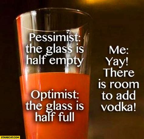 Pessimist Glass Half Empty Optimist Glass Half Full Me Room To Add