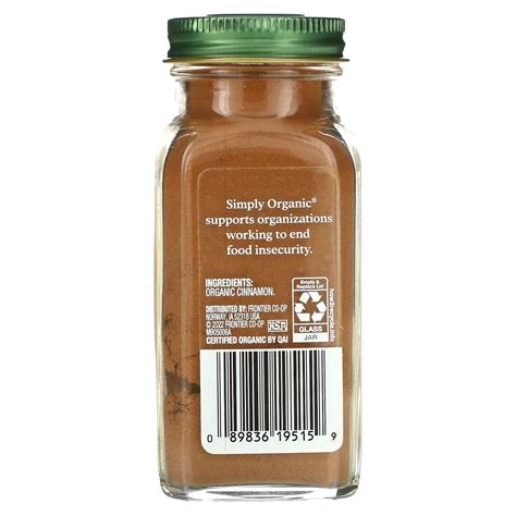 Simply Organic Ceylon Cinnamon 208 Oz 59 G