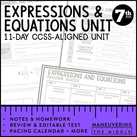 Expressions And Equations Unit 7th Grade Ccss