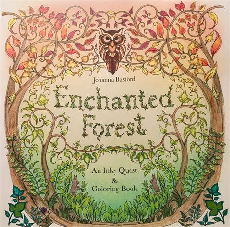 The Front Cover Of An Illustrated Forest Coloring Book