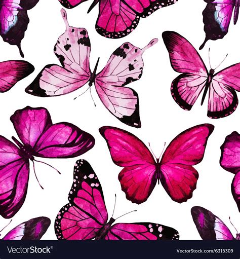 Watercolor Butterfly Pattern Royalty Free Vector Image