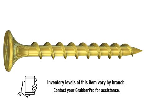 Grabber 8 X 2 1 2 In Phillips Bugle Head Coarse Thread Yellow Zinc Screws 5 Lb