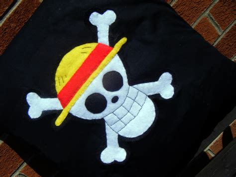 One Piece Pirates Straw Hat Skull Luffy Jolly Rodger Flag Anime Pillow