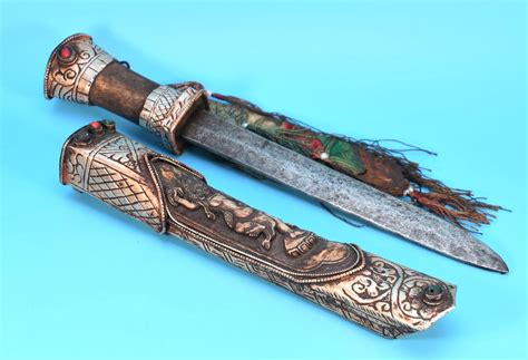 Rare Knife Antique Iron Blade Tibetan Knife Handmade Used Dagger Carved