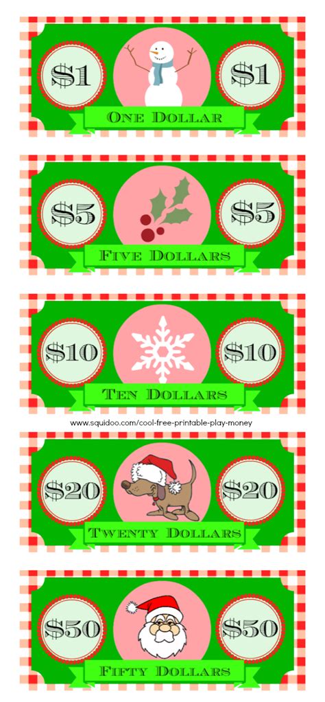 Free Printable Christmas Money