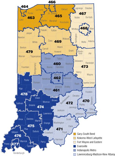 32 Indiana Area Codes Map Maps Database Source