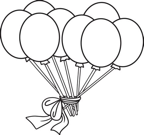 Balloon Coloring Page Vector Art Icons And Graphics For Free Download