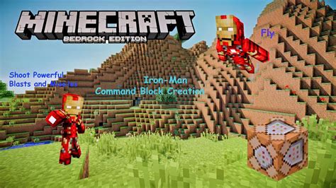 Minecraft Bedrock Iron Man Command Block Powers Showcase And Tutorial