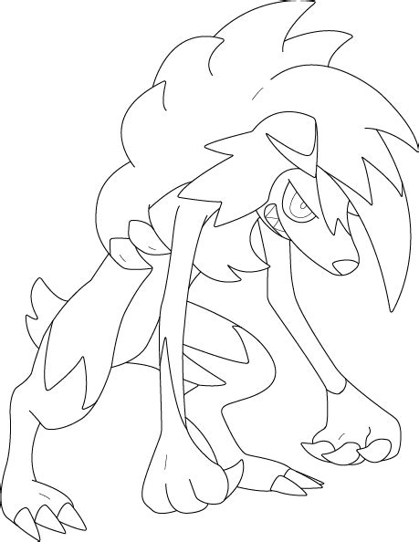 Eden funk pokemon coloring pages. Lineart of Lycanroc in Midnight Form by InuKawaiiLover on ...