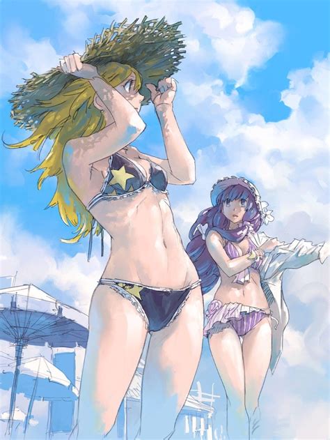 まほろば合掌団 2girls Bikini Blonde Hair Bracelet Breasts Manga Art