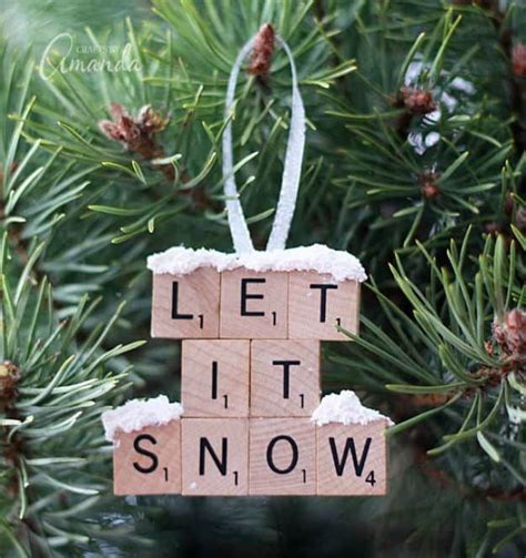Let It Snow Scrabble Tile Ornament Spectacularly Easy Diy Ornaments