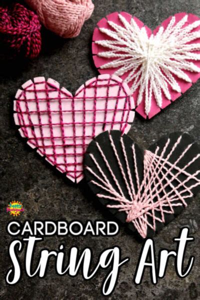 Cardboard Heart String Art No Nails Wood Or Tacks Happy Hooligans
