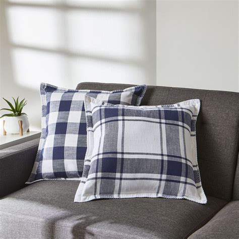 Better Homes And Gardens Reversible Plaid Pillow Square 20 X 20