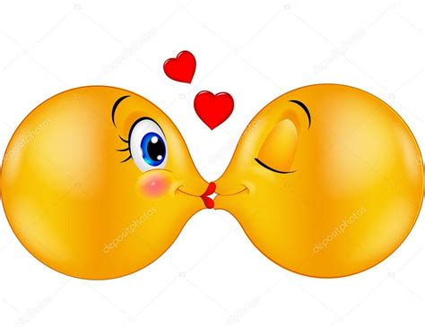Kissing Emoticon Cartoon — Stock Vector © Tigatelu 63465621