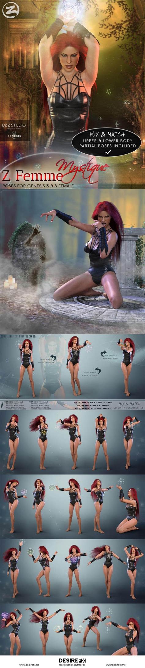 Desire Fx D Models Z Femme Mystique Poses For Genesis Female