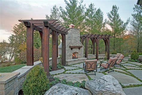 Rustic Outdoor Living Space With Stone Fireplace Hgtv