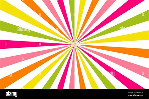 Rainbow Color Burst Background Rays Background In Retro Style Vector