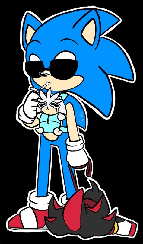 Sonic Shadow And Silver Baby Carrier And Leash Child Sticker Etsy