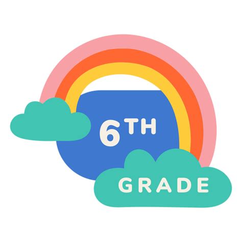 6th Grade Rainbow Label Transparent Png And Svg Vector File