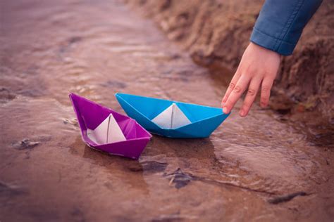 Paper Boat In Water Wallpaper Clipart