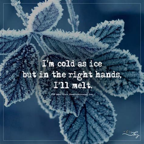 Im Cold As Ice But In The Right Hands Ill Melt Cold Quotes