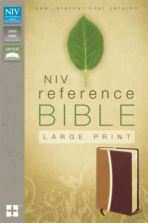 Niv Reference Bible Large Print Leathersoft Tanburgundy Red