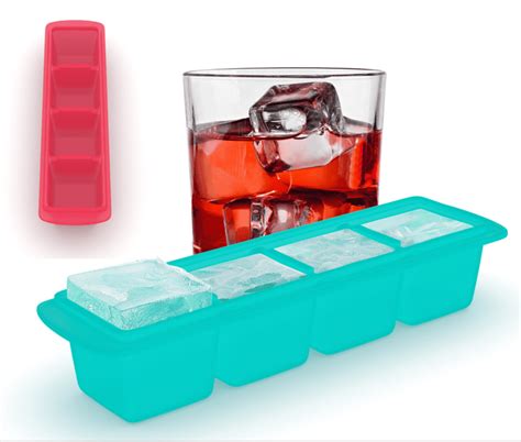 Slim Silicone Ice Cube Tray With Lid For Large Ice Cubes Tray Pack Just Smart Kitchenware