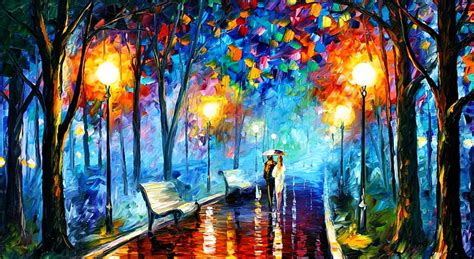 Hd Wallpaper Abstract Painting Male And Female Walking On Pathway