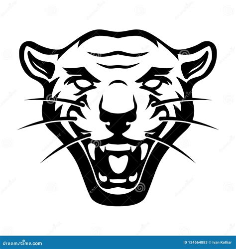 Illustration Of Pantera Head On White Background Design Element For