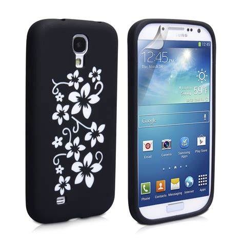 Yousave Samsung Galaxy S4 Floral Case Black Mobile